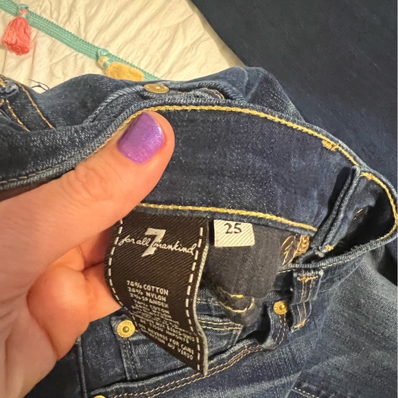 7 for All Mankind straight leg dark wash - Picture 4 of 7